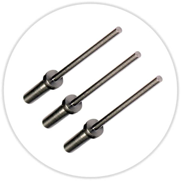 Special Stripper Pin with shoulder diam. 10,0 mm, woodthicknes 15,0 mm, length 50,0 mm
