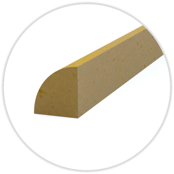 Zellpolyurethan-Profil einseitig abgerundet, ohne Abstandhalter Toleranzen nach DIN 7715 P2 10,0 mm breit x 12,0 mm hoch x 1000 mm 350 KG/m³