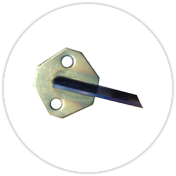 Bogenteiler / Trenn- und Seitenmesser untere Ausbrechform Holzstärke 12 und 13 mm, Länge 50mm