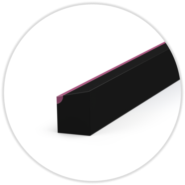 D5-Profil 10,0/9,0x5,5 ca 70° Shore A, black/violet