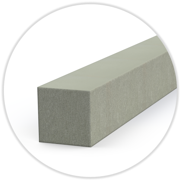 Moosgummi-Streifen 25° Shore A,  einseitig Leinenstruktur, grau, selbstklebend 7,0 x 7,0 x 500 mm