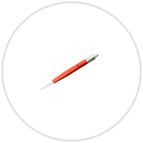 High Performance Sondertype Unterstift SP 115 mm, schlanke Ausführung D = 10 mm mit 2 mm Spitze, eloxiert, feuerrot