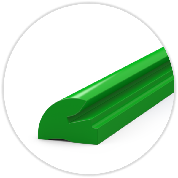 G- Profile 8,0 mm green 70° Shore , packed by 80 meter