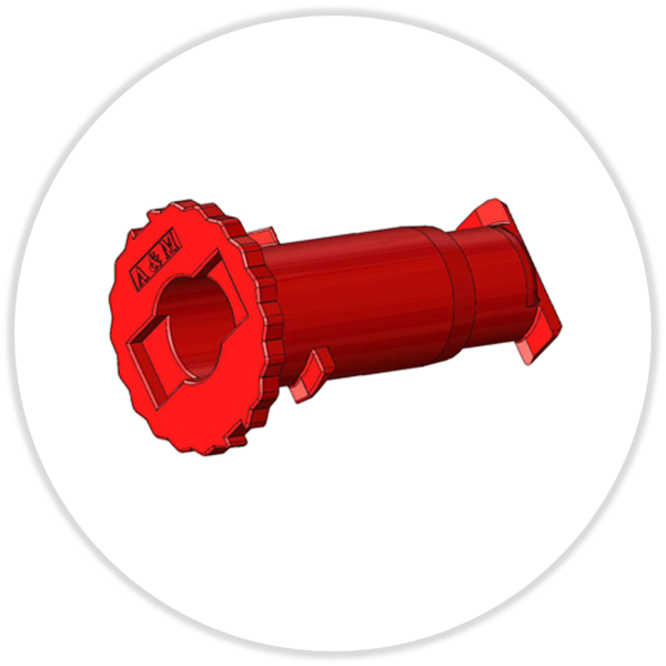 A&MLock Aretierungsbolzen für 50mm Ausbrechwerkzeug Rot