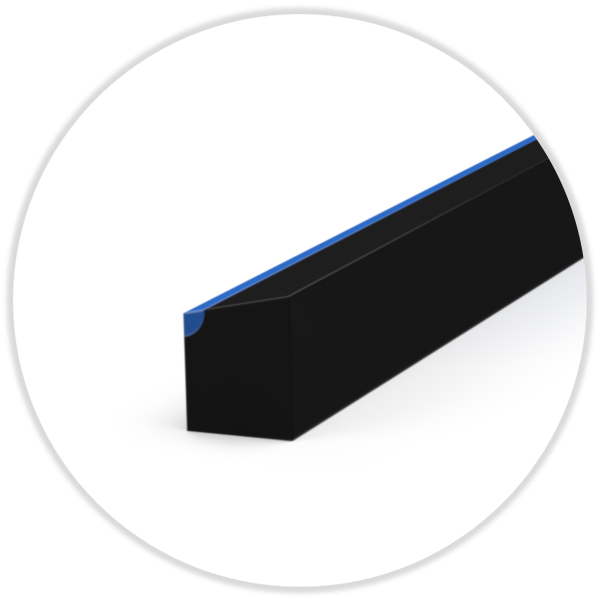 D5-Profil 12,0/11,0x5,5 ca 70° Shore A, black/blu