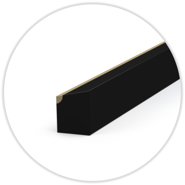 D5-Profil 11,0/10,0x5,0 ca 70° Shore A, black/beige