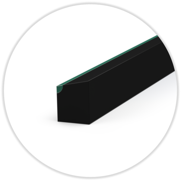 D5-Profil 7,0/6,0x5,5 ca 70° Shore A, black/green
