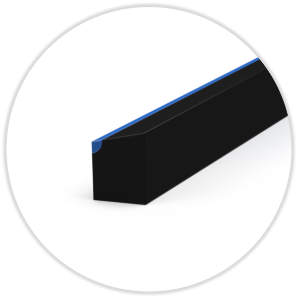 D5-Profil 8,0/7,0x5,2 ca 70° Shore A, black/blu
