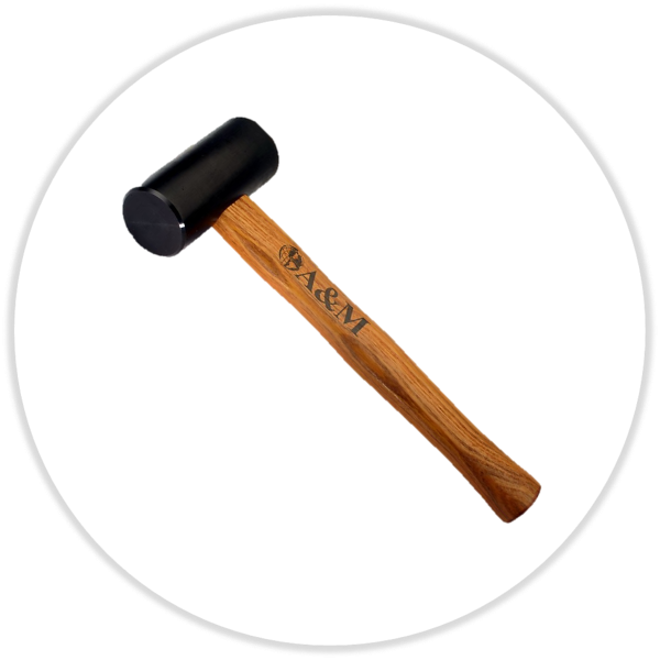 Polyurethanhammer 52 x 115 mm schwarz, Hickory Stiel 32 cm