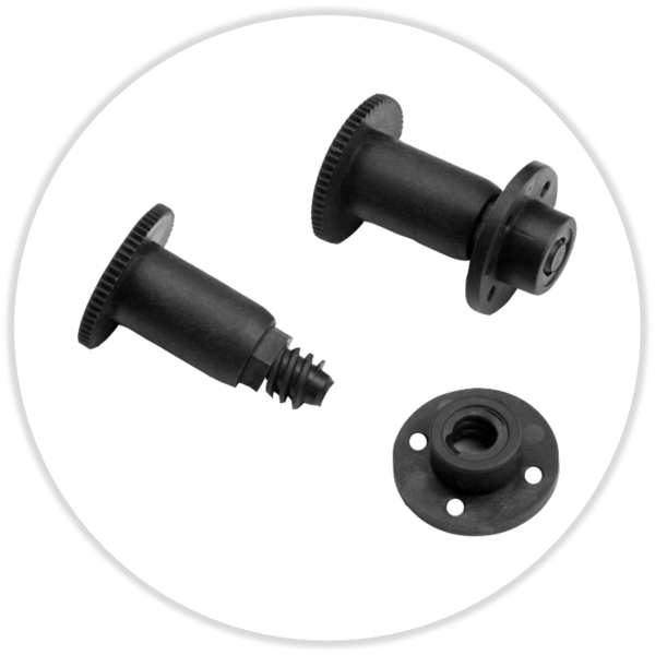 Distanzstück Set 50 mm, flacher Kopf, glasfaserverstärkter Kunststoff, schwarz