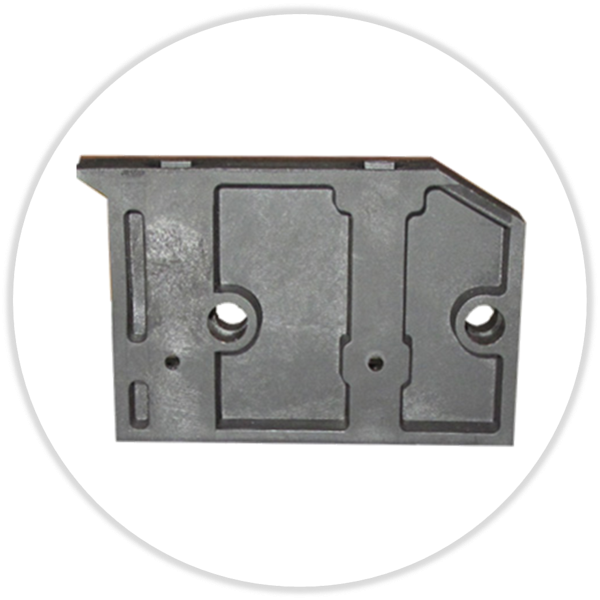 Klemmbacke aus Kunststoff untere Ausbrechform schwarz Unterbauhöhe 50 mm