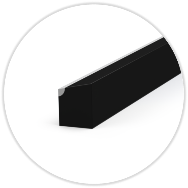 D5-Profil 6,0/5,0x4,8 ca 70° Shore A, black/grey
