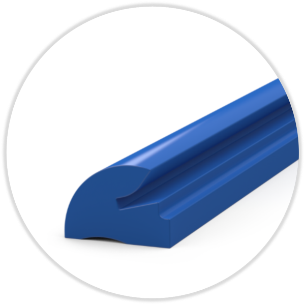 G- Profile 10,0 mm Cloud 70° Shore , light blu,  packed by 50 meter