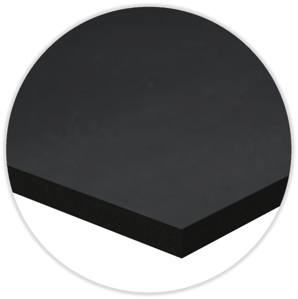 Gasgummi A&Mneo einseitig mit  Haut, schwarz 14,0 x 500 x 1.000 mm