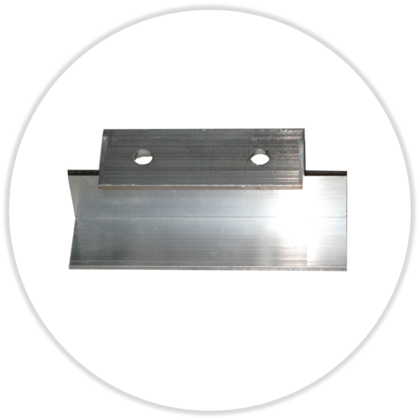Aluprofil -SONDERAUSFÜHRUNG- 25/50/25x3x100 mm mit beidseitiger  Aussparung 15,5 x 23,5 mm und zwei Bohrungen im Abstand von 40 mm im oberen Schenk