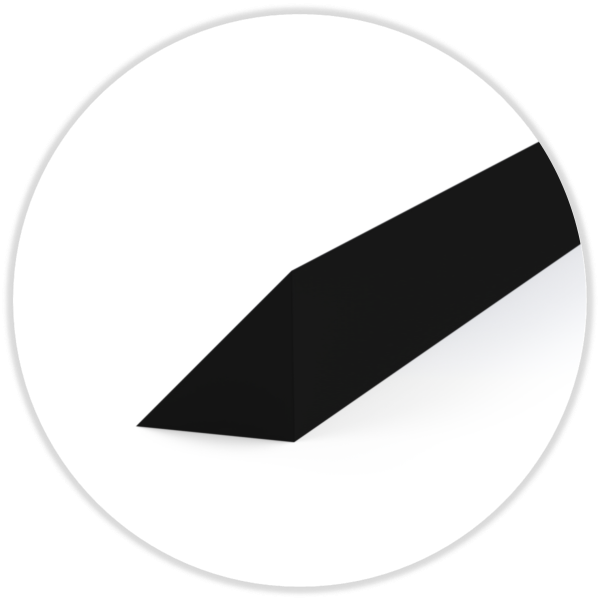 Rubber profile A/1, -SPECIAL-, appr. 70° Shore, black, without chamfered edge, 8,5 x 10,5 mm