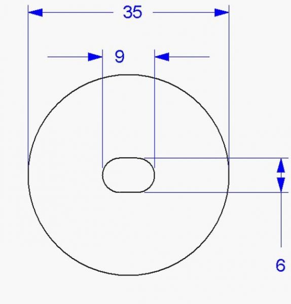 High performance grinding disc diam. inside 6:9 mm, outside 35,0 mm high 2,0 mm