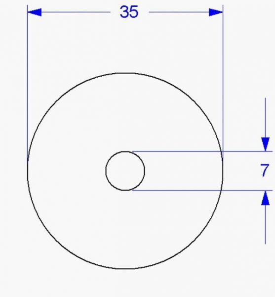 High performance grinding disc diam. inside 7,0 mm, outside 35,0 mm high 1,2 mm.