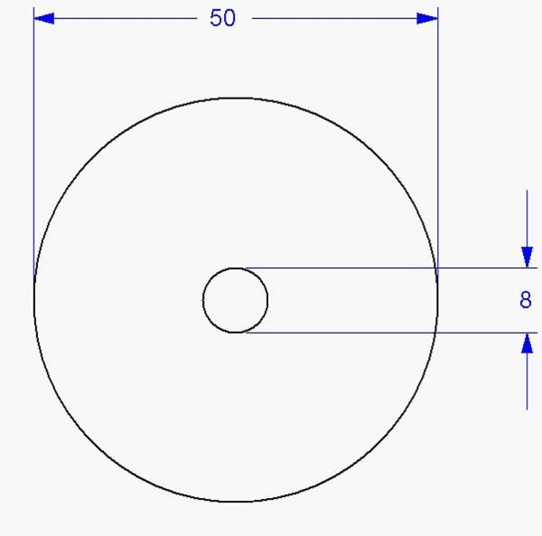 High performance grinding disc diam. inside 8,0 mm, outside 50,0 mm high 2,5 mm