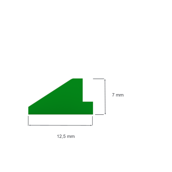 Rubber profile C/3 appr. 70° Shore 12,5 mm width  7,0 mm height, packed by 70 meter, green